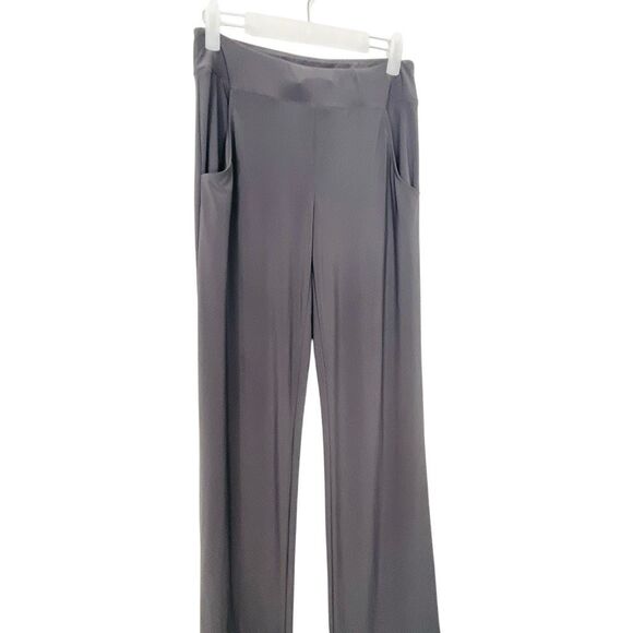 Joseph Ribkoff Elastic Waist Drapey Wide Leg Stretch Pull-on Pants Gray Small - Picture 3 of 4